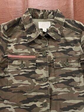 Caslon Women’s Camo Print Utility Shirt Jacket - Size Small